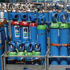Gasvertrieb technische Gase in Stahlflaschen